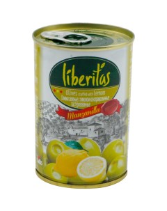 Оливки зеленые средние с лимоном 280 г Liberitas