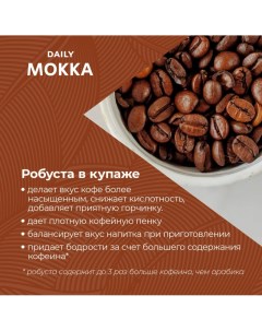 Кофе Daily Mokka в зернах 1кг Poetti