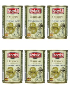 Оливки с голубым сыром 6 шт по 300 г Federici