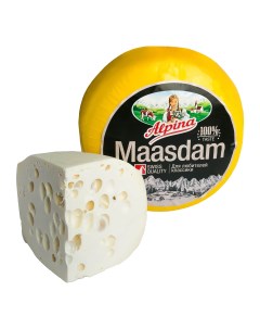 Сыр полутвердый Маасдам 45 БЗМЖ Alpina
