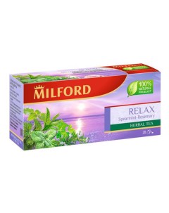 Напиток чайный Relax мята курчавая розмарин в пакетиках 1 75 г х 20 шт Милфорд
