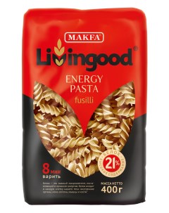 Макаронные изделия Livingood Energy Pasta Fusilli 400 г Макфа
