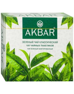 Чай зеленый байховый китайский мелкий 100 пакетиков по 2 г Akbar