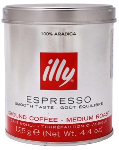 Кофе молотый caffe espresso 125 г Illy