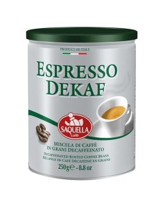 Кофе зерно без кофеина espresso dekaf 250 г Saquella