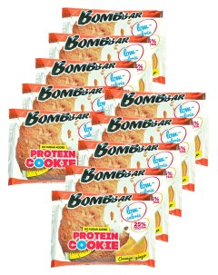 Протеиновое печенье без сахара апельсин имбирь 10 шт по 40 г Bombbar