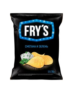 Чипсы картофельные сметана и зелень 70 г Fry`s