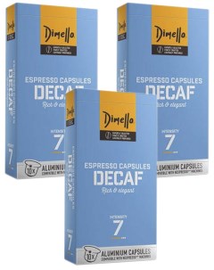 Кофе в капсулах без кофеина Decaf 3 упаковки по 10 капсул Dimello