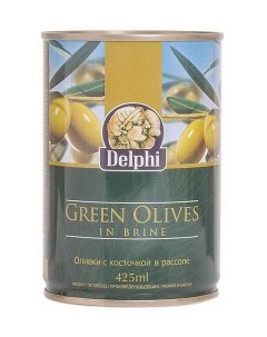 Оливки с косточкой в рассоле Superior 261 290 400г Delphi