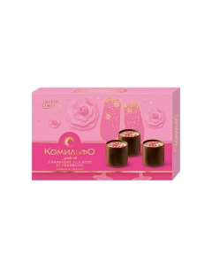 Конфеты шоколадные со вкусом шампанского розы и малины 116 г Komilfo