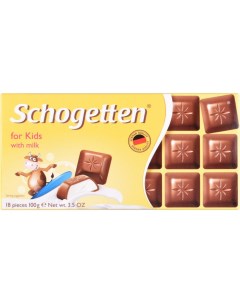 Шоколад молочный for kids с молочной начинкой 100 г Schogetten