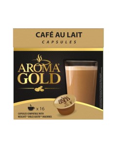 Кофе в капсулах Dolce Gusto Cafe Au Lait со вкусом обезжиренного молока 16 шт Aroma gold