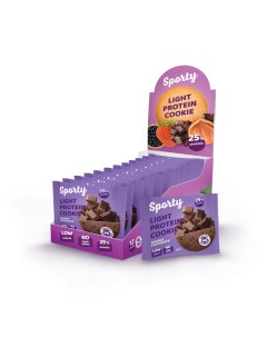 Печенье Light Protein Cookie 12 40 г 12 шт Двойной шоколад Sporty