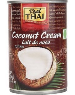 Кокосовые сливки 95 мякоти жирность 20 22 ж б 400 мл Real thai