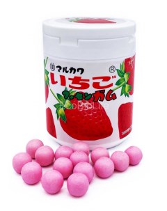 Жевательная резинка Клубника банка Strawberry Bottle Gum 130 г Marukawa