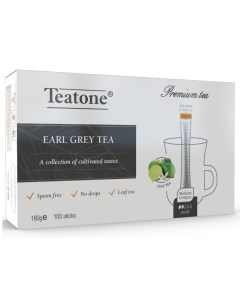 Чай earl grey черный байховый с ароматом бергамота в стиках 1 8 г 100 штук Teatone