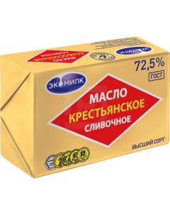 Сладкосливочное масло Крестьянское 72 5 БЗМЖ 100 г Экомилк