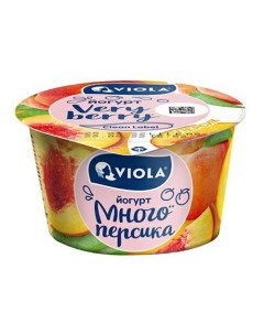 Йогурт Very Berry с персиком 2 6 БЗМЖ 180 г Viola