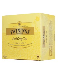 Чай черный эрл грэй байховый с ароматом бергамота пакетированный 50 пакетиков Twinings