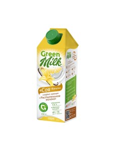Растительный напиток соя ваниль 0 75 л Green milk