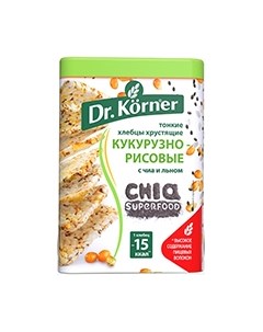 Хлебцы кукурузно рисовые с чиа и льном 100 г Dr.korner