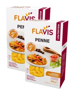 Макароны Penne Перья с низким содержанием белка 500 г 2 шт Flavis