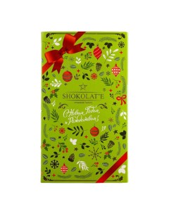 Шоколадная открытка Новогодняя открытка шоколад молочный светло зеленая 100 г Shokolat-e