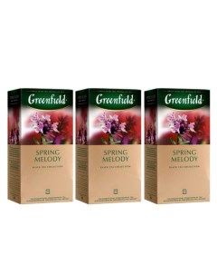 Чай черный Spring Melody с чабрецом и мятой 3 упаковки по 25 пакетиков Greenfield