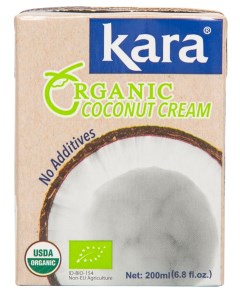 Кокосовые сливки Organic ж 24 200 мл Kara