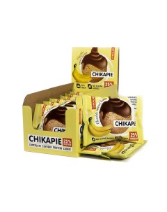 Протеиновое печенье в шоколаде с начинкой без сахара банан 9 шт Chikalab