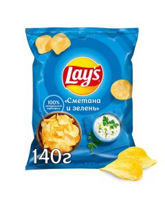 Картофельные чипсы Сметана и зелень 140 г Lays