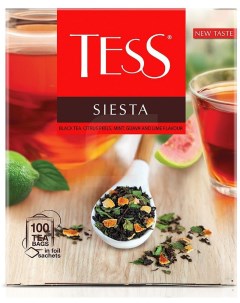 Чай черный Siesta цедра мята гуава лайм в пакетиках 1 5 г х 100 шт Tess