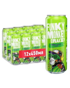 Газированный напиток Crazy кактус лайм 0 45 л х 12 шт Funky monkey