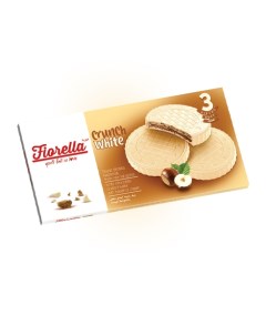 Вафли в белом шоколаде с ореховой начинкой 60 гр Упаковка 24 шт Fiorella
