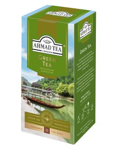 Чай Зелёный чай в пакетиках с ярлычками в конвертах из фольги 25х2г 6 штук Ahmad tea