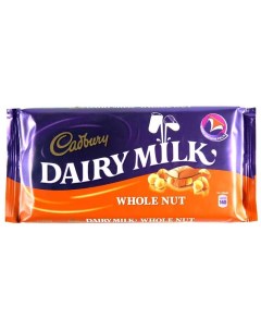 Шоколад Diary milk Whole nut молочный с фундуком 180 г Cadbury