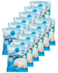 Протеиновое печенье Protein Cake EXTRA Кокос ваниль 12 шт по 70 г Fit kit