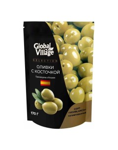 Оливки Selection c косточкой 170 г Global village