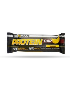 Батончик Protein Bar с коллагеном 50г Банан тёмная глазурь Ironman