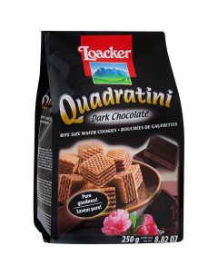 Вафли Квадратини темный шоколад 250 г Италия Loacker