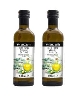 Масло оливковое Extra virgin нерафинированное 1ый отжим 2шт по 500мл Piacelli