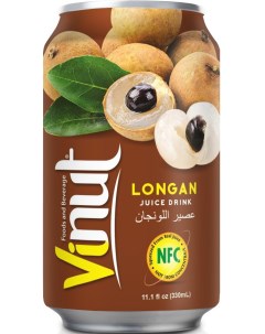 Напиток со вкусом лонгана 0 33л Упаковка 24 шт Vinut