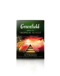 Чай чёрный Tropical Sunset в пирамидках 20 пакетиков Greenfield