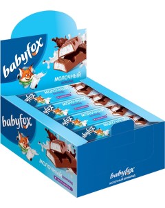 Батончик молочный шоколад Baby Fox 30шт по 45г Kdv