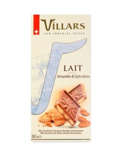 Шоколад молочный с миндалем и печеньем 180 г Швейцария Villars