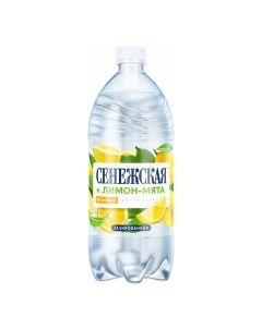 Вода питьевая лимон мята газированная 1 л Сенежская