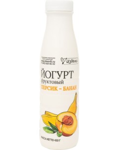 Питьевой йогурт персик банан 1 5 450 г Вкусвилл