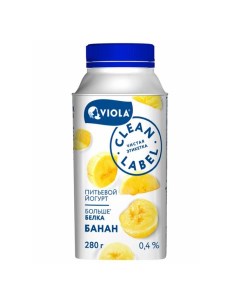 Питьевой йогурт банан 0 4 280 г Viola