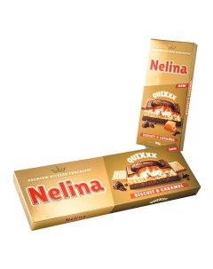 Шоколад Nelina Premium Belgian chocolate Quixxx молочный печенье и карамель 270 г Nelly