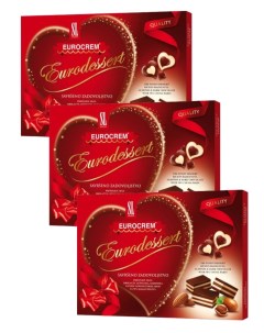 Конфеты EURODESSERT какао молочные с лесным орехом и миндалём 3шт по 160г Swisslion